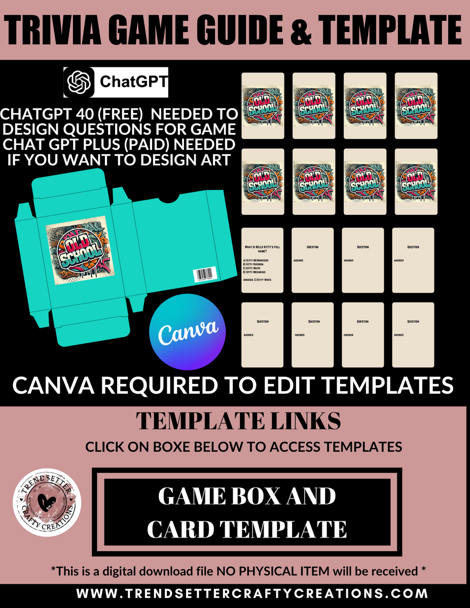 Trivia Game Guide & Templates – Trendsetter Crafty Creations